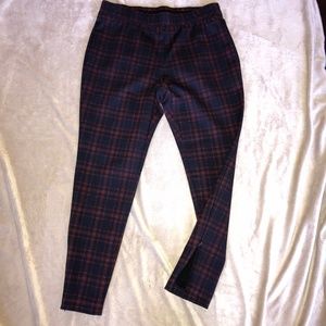 Talbots Stretch Plaid Pant Medium Petite Zip ankle